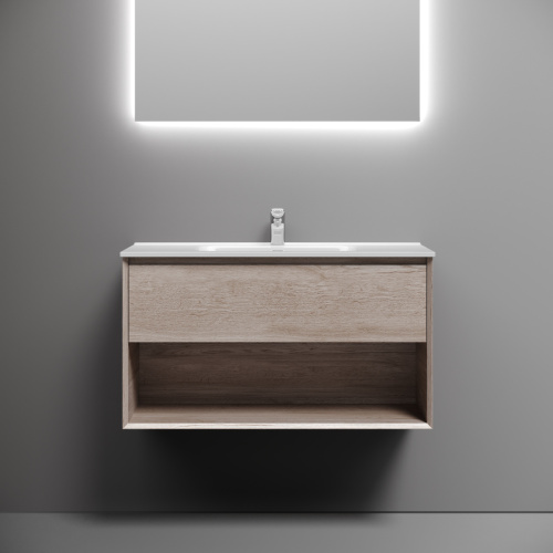 Тумба под раковину Sancos Marmi 1.0 MR1.090EG 90х40 подвесная цвет коричневый - фото 3